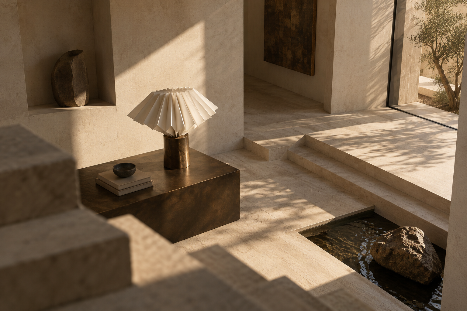 Architectural interior product concept from an oblique angle