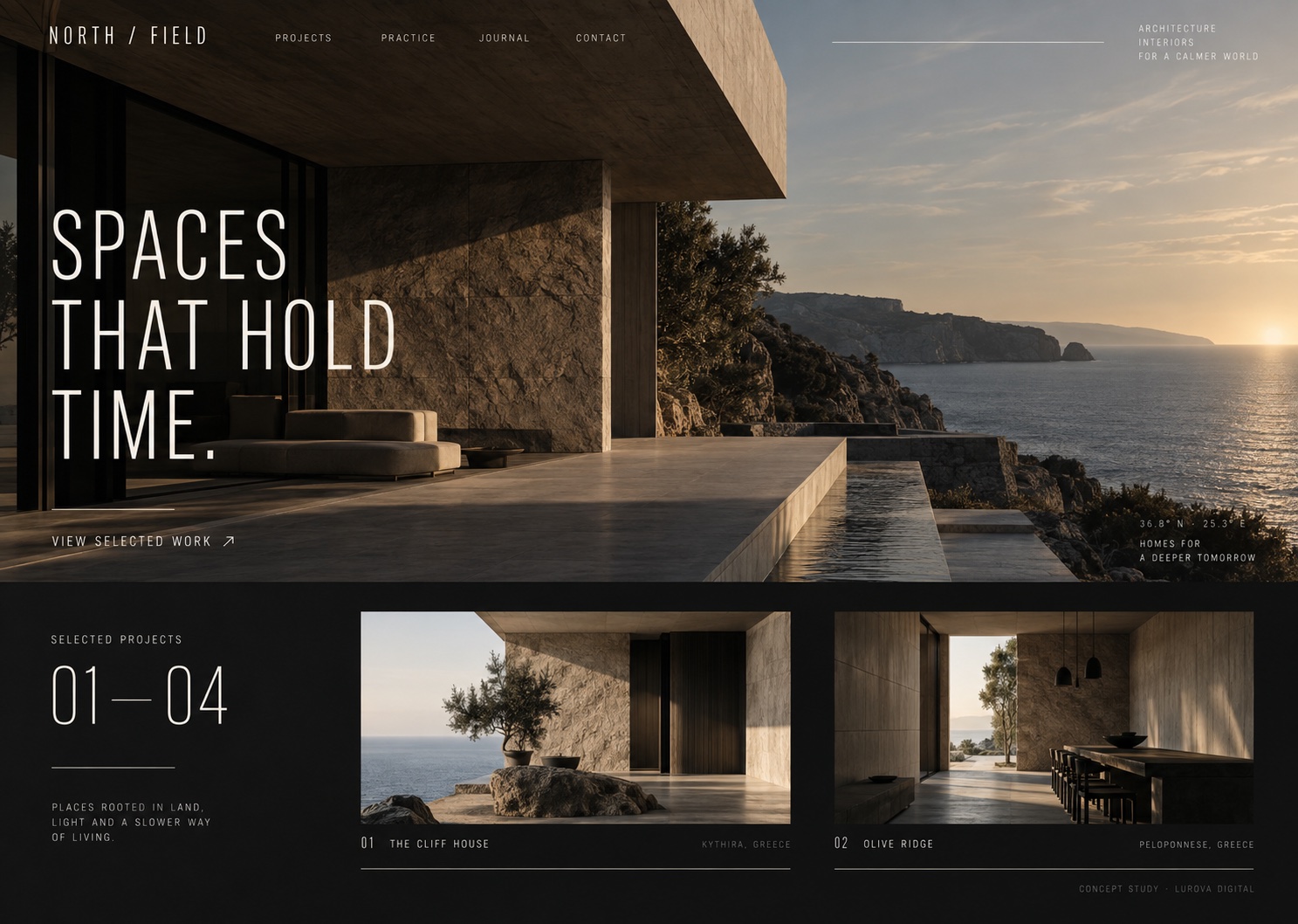 North Field architecture website design